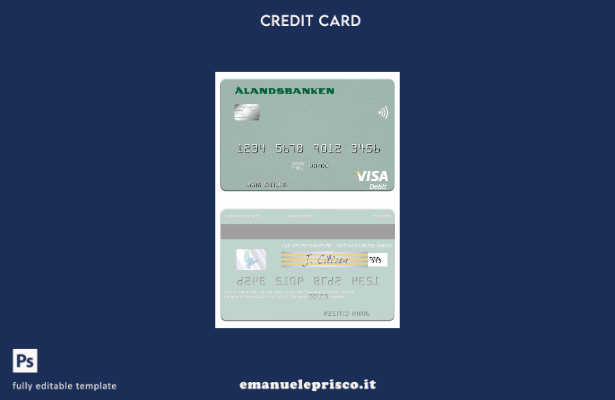 stile verificato Modello di carta di debito visto Finlandia Bank of Aland